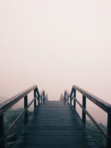 Stairs into mist